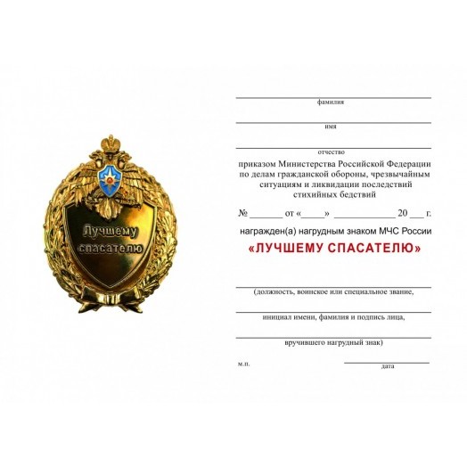 Знак «Лучшему спасателю»